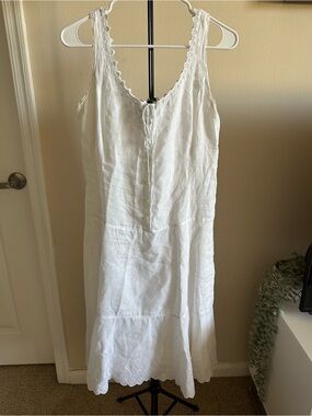 Ralph Lauren White Eyelet Linen Sundress